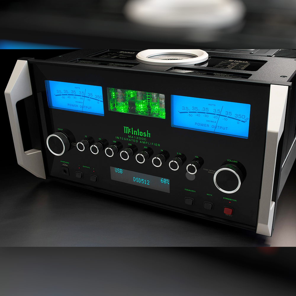 McIntosh MA12000 Hybrid Integrated Amplifier front angle close