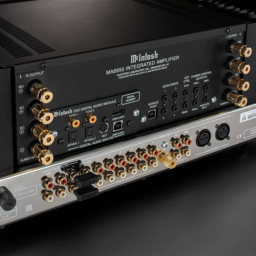 McIntosh MA8950 Integrated Amplifier rear back i/o ports close