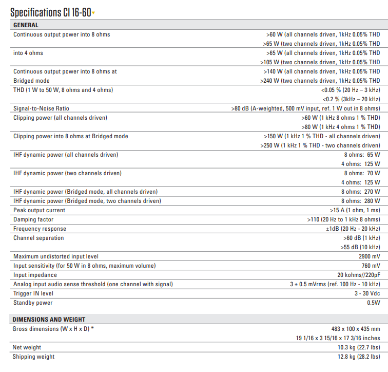NAD CI 16-60 DSP Amplifier