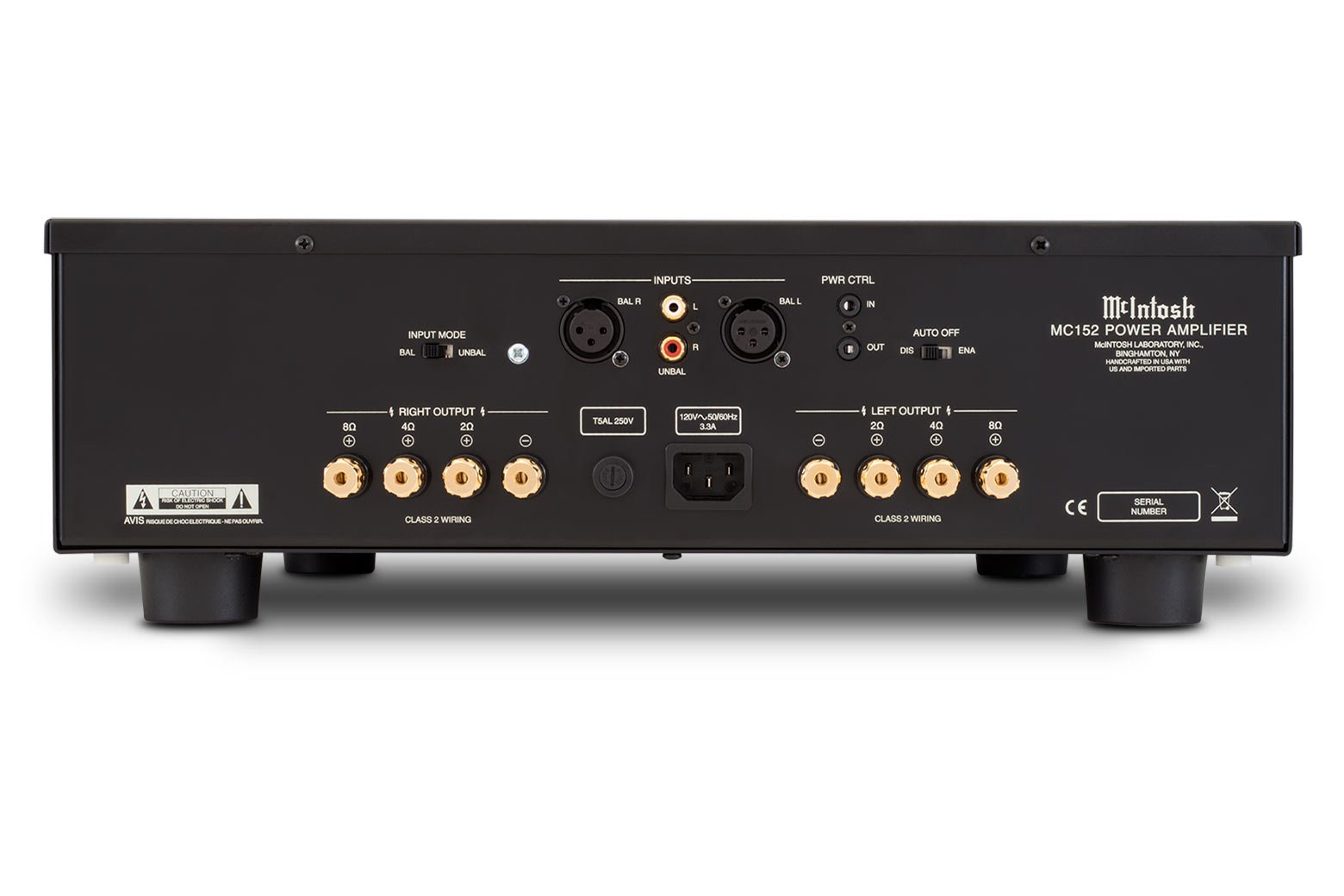 McIntosh MC1502 Tube Power Amplifier rear back i/o ports
