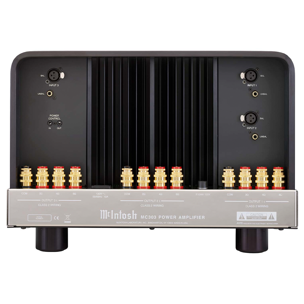 McIntosh MC303 3-Channel Amplifier rear back i/o ports