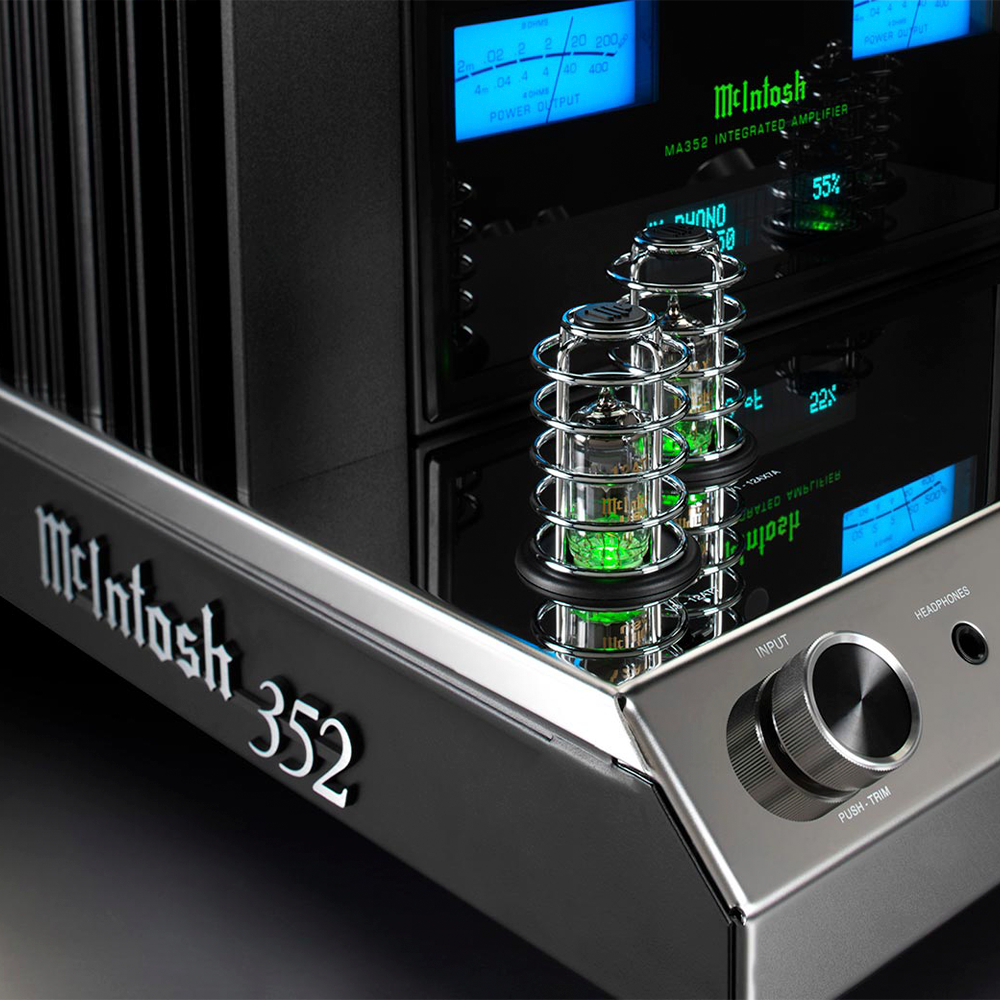 McIntosh MA352 Integrated Amplifier tube dial button close up