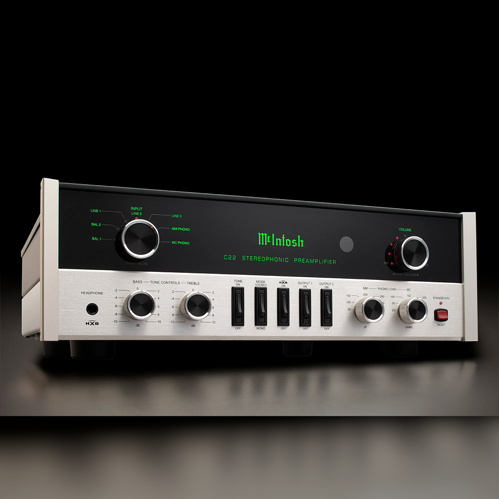 McIntosh C22 Stereophonic Preamplifier front angle