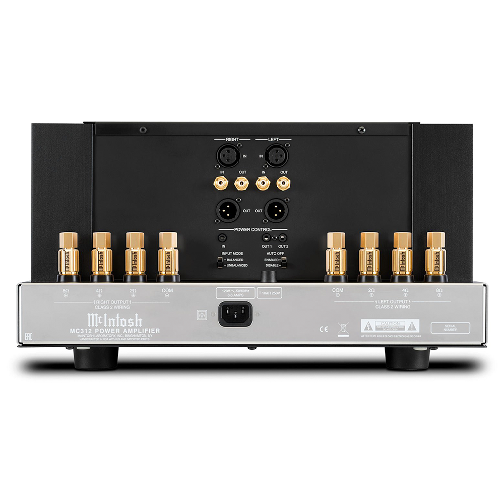 McIntosh MC312 power Amplifier rear back  i/o ports