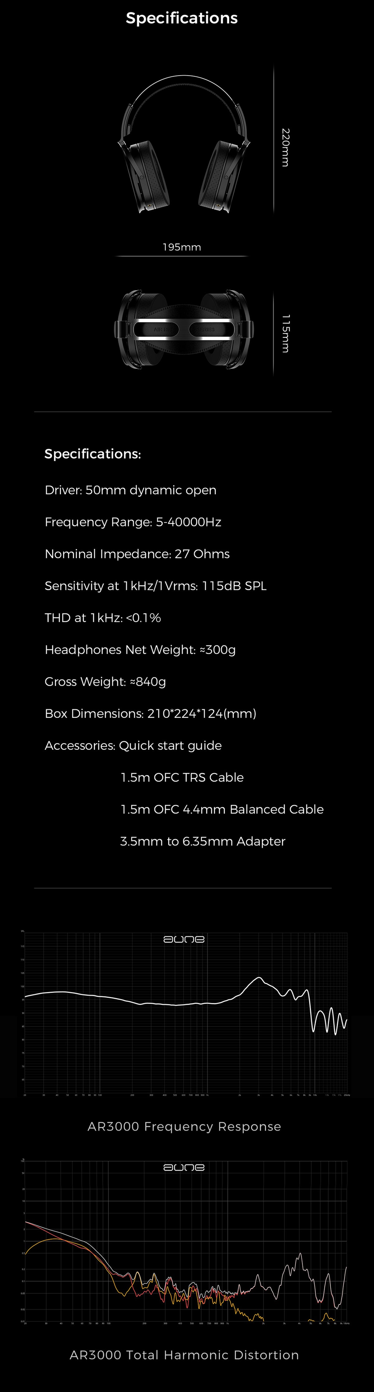 AR3000 Open BackHeadphones -  BACK ORDERED UNTIL MID to LATE NOV
