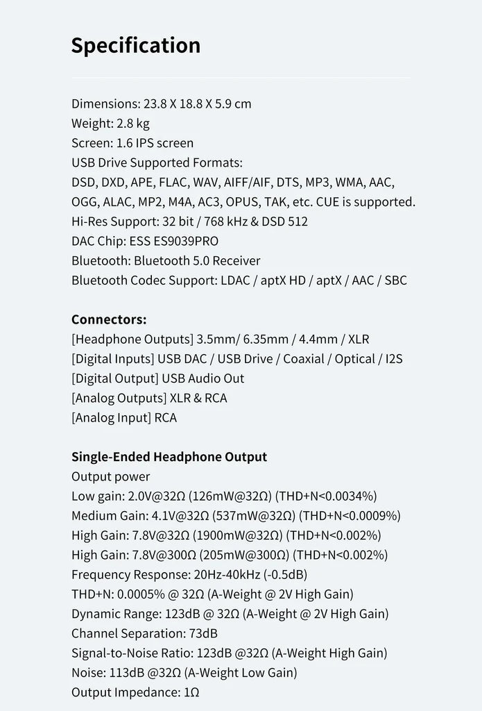 Shanling EH3 DAC and Headphone Amp with Wireless Playback (Call/Email For Availability)